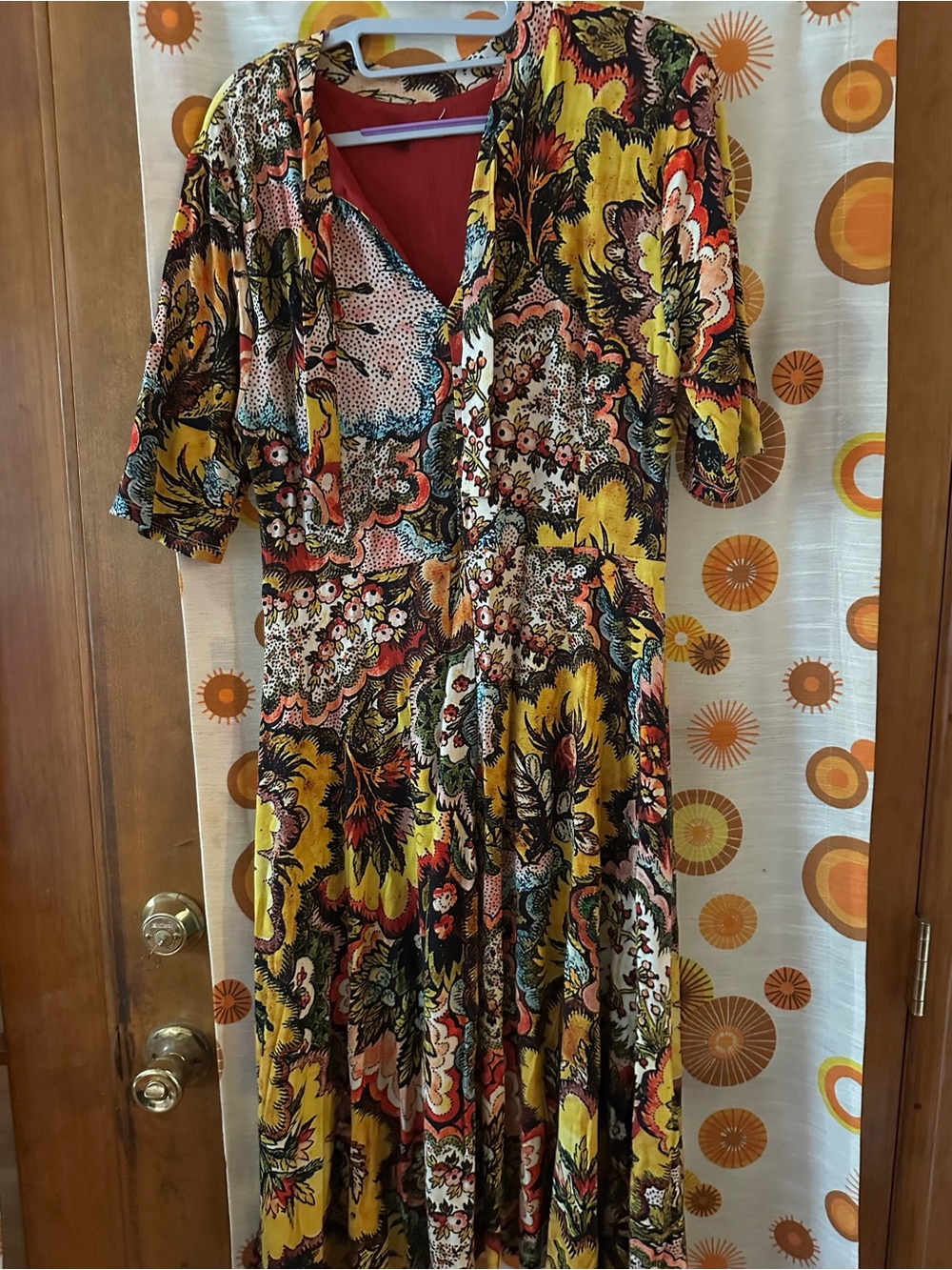 Desigual Yellow, Red and Black Floral Dress